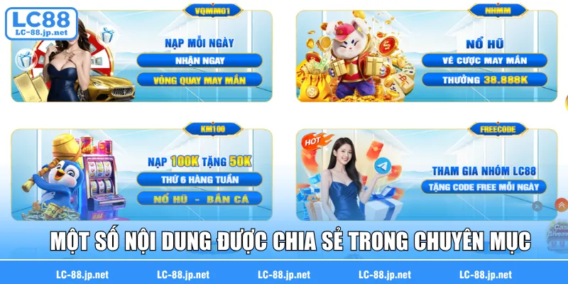 Một số nội dung được chia sẻ trong chuyên mục